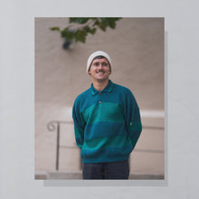 Lade das Bild in den Galerie-Viewer, Fruit of the Loom Strickpullover 90er Made in Italy, blau, M/L