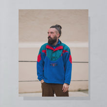 Lade das Bild in den Galerie-Viewer, Quarter Zip "Fleece mit Riri Zipper" 90er, blau, M/L breit