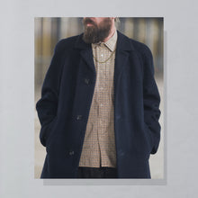 Lade das Bild in den Galerie-Viewer, Pefri Modell Mantel "Spezialanfertigung aus Kamelhaar und Wolle" 50er/60er, blau, L