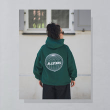 Lade das Bild in den Galerie-Viewer, Russell Athletic Hoodie "Vintage Allstars" 90er Made in the USA, grün, L/XL breit