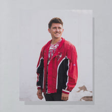 Lade das Bild in den Galerie-Viewer, Champion Jacke/Trainingsjacke "Chicago Bulls warm up jacket" 90er, rot, L/XL breit