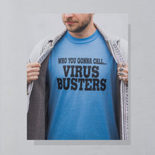 Lade das Bild in den Galerie-Viewer, Screen Stars T-Shirt "Virus Busters" 80er/90er Made in the USA Single Stitch, blau, L