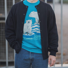 Lade das Bild in den Galerie-Viewer, Jerzees Sweatshirt "Eisbär" 1989 Made in the USA, blau, M/L