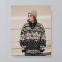 Lade das Bild in den Galerie-Viewer, Aquilla Quarter Zip Strickpullover Made in Italy, braun, XL/XXL schmal