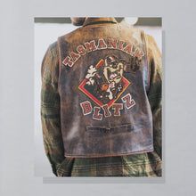 Lade das Bild in den Galerie-Viewer, Jeff Hamilton Weste "Tasmanian Blitz" echtes Leder 1996 Made in the USA, braun, M/L