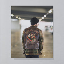 Lade das Bild in den Galerie-Viewer, Jeff Hamilton Weste "Tasmanian Blitz" echtes Leder 1996 Made in the USA, braun, M/L