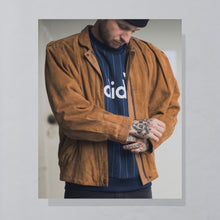 Lade das Bild in den Galerie-Viewer, Lederjacke 80er mit Schulterpolster, braun, M/L Damen