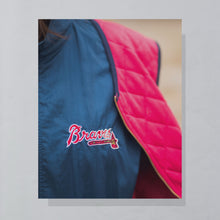 Lade das Bild in den Galerie-Viewer, Starter Trainingsjacke "Atlanta Braves" 90er, blau/rot, L/XL