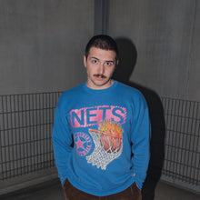 Lade das Bild in den Galerie-Viewer, Logo 7 Sweatshirt New Jersey Nets Made in the USA 90er, blau, M/L