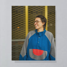 Lade das Bild in den Galerie-Viewer, Fleece "snap-t" 90er, blau, L/XL