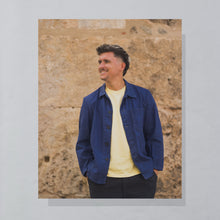 Lade das Bild in den Galerie-Viewer, Arbeitsjacke "herringbone" 70er/80er, blau, L