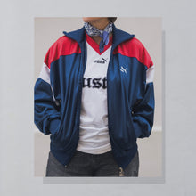 Lade das Bild in den Galerie-Viewer, Puma Trainingsjacke 90er, blau, L