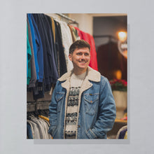 Lade das Bild in den Galerie-Viewer, Monello Strickpullover Made in Italy 90er, beige/blau/grau, XL