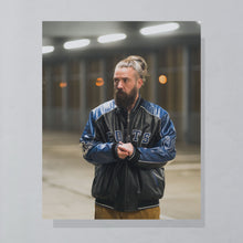 Lade das Bild in den Galerie-Viewer, NFL Jacke "Indianapolis Colts" Kunstleder, schwarz/blau, L/XL