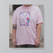 Lade das Bild in den Galerie-Viewer, Rich Tees T-Shirt &quot;Cat&quot; 90er Made in the USA Single Stitch, rosa, L/XL
