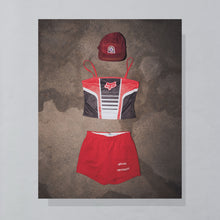 Lade das Bild in den Galerie-Viewer, Fox Top/Trikot "Logo" 00er, rot/weiß/schwarz, M Damen