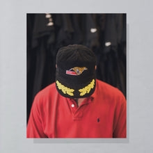 Lade das Bild in den Galerie-Viewer, King Cap Mütze "Esso Cord" 70er/80er, schwarz, S/M