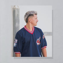 Lade das Bild in den Galerie-Viewer, Pro One Trikot "Cleveland Indians" Pro Badge 90er Made in England, blau, L