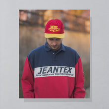 Lade das Bild in den Galerie-Viewer, Jeantex Polo Sweatshirt "International Yachting Wear" 90er, rot/blau, M oversized