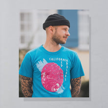 Lade das Bild in den Galerie-Viewer, Oneita T-Shirt "Red Abalone California" 1989 Made in the USA Single Stitch, blau, M/L schmal