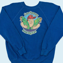 Lade das Bild in den Galerie-Viewer, Sportswear Sweatshirt "Corn Farmers" 90er Made in the USA, blau, S/M
