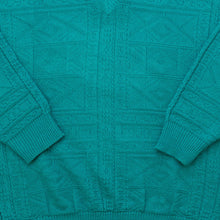 Lade das Bild in den Galerie-Viewer, Strickpullover 80er V-Neck, blau, L