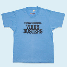 Lade das Bild in den Galerie-Viewer, Screen Stars T-Shirt "Virus Busters" 80er/90er Made in the USA Single Stitch, blau, L