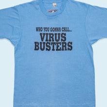 Lade das Bild in den Galerie-Viewer, Screen Stars T-Shirt "Virus Busters" 80er/90er Made in the USA Single Stitch, blau, L