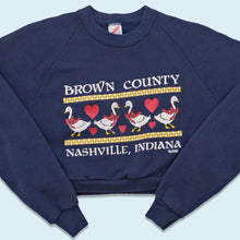 Lade das Bild in den Galerie-Viewer, Jerzees Sweatshirt cropped &quot;Nashville&quot; Made in the USA 90er, blau, M
