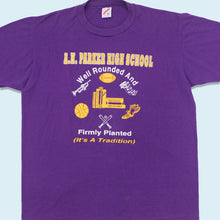 Lade das Bild in den Galerie-Viewer, Jerzees T-Shirt "Parker High School" 90er Single Stitch, Made in the USA, lila, XL