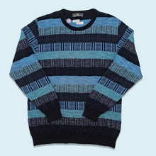 Lade das Bild in den Galerie-Viewer, Jim Spencer Strickpullover 00er, blau, L/XL