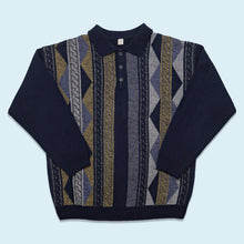Lade das Bild in den Galerie-Viewer, Strickpullover 90er, blau, XL