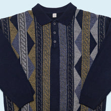 Lade das Bild in den Galerie-Viewer, Strickpullover 90er, blau, XL