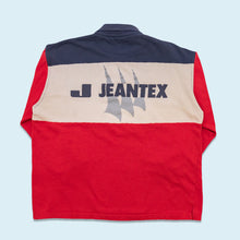 Lade das Bild in den Galerie-Viewer, Jeantex Polo Sweatshirt "International Yachting Wear" 90er, rot/blau, M oversized