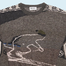 Lade das Bild in den Galerie-Viewer, Hugo Boss Strickpullover "Ski" 90er Made in Germany, grau, L