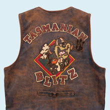 Lade das Bild in den Galerie-Viewer, Jeff Hamilton Weste "Tasmanian Blitz" echtes Leder 1996 Made in the USA, braun, M/L
