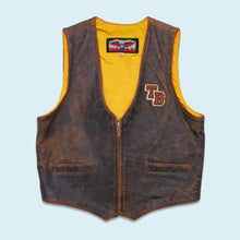 Lade das Bild in den Galerie-Viewer, Jeff Hamilton Weste "Tasmanian Blitz" echtes Leder 1996 Made in the USA, braun, M/L