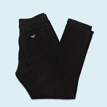Lade das Bild in den Galerie-Viewer, Armani Jeans Hose "Cord" Made in Italy, schwarz, 29/30
