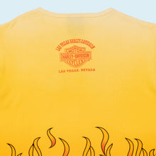 Lade das Bild in den Galerie-Viewer, Harley Davidson T-Shirt/Top "Flames Las Vegas Nevada" 2001 Made in the USA, gelb, L Damen