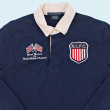 Lade das Bild in den Galerie-Viewer, Ralph Lauren Sport Polo GB Vs. USA 2000er, blau, L Damen