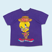 Lade das Bild in den Galerie-Viewer, T-Shirt "Tweety Looney Tunes" 1994 single stitch Made in the USA, lila, L/XL