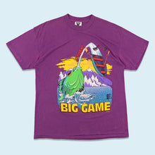 Lade das Bild in den Galerie-Viewer, SSI T-Shirt "Big Game" 1991 single stitch Made in the USA, lila, XL schmal