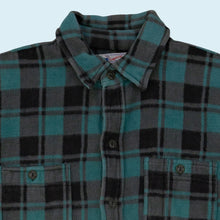 Lade das Bild in den Galerie-Viewer, Champion Hemd "fleece" 70er, blau/grau, L/XL