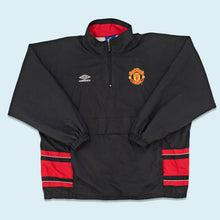 Lade das Bild in den Galerie-Viewer, Umbro Trainingsjacke/ Quarter Zip "Manchester United" 90er, schwarz, XXL breit