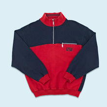 Lade das Bild in den Galerie-Viewer, Hi-Tec Quarter Zip 90er, rot/blau, L