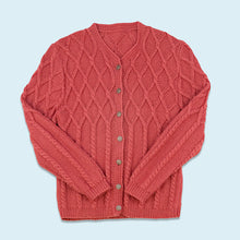 Lade das Bild in den Galerie-Viewer, Cardigan "hand made" 90er, pink/rot, M Damen