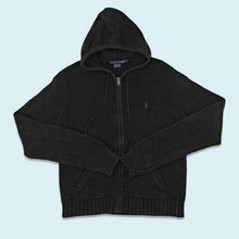 Lade das Bild in den Galerie-Viewer, Ralph Lauren Zip Hoodie gestrickt, schwarz, XS/S Damen