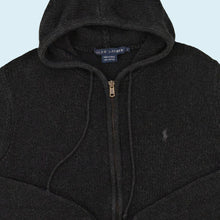 Lade das Bild in den Galerie-Viewer, Ralph Lauren Zip Hoodie gestrickt, schwarz, XS/S Damen