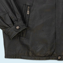 Lade das Bild in den Galerie-Viewer, Jacke "echtes Leder" mit Schulterpolster 90er, schwarz, XL