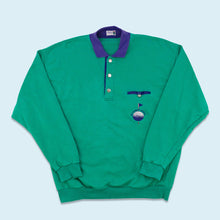 Lade das Bild in den Galerie-Viewer, Steffner Sweatshirt "Credit Swisse" 90er Made in Austria, grün/blau, L breit